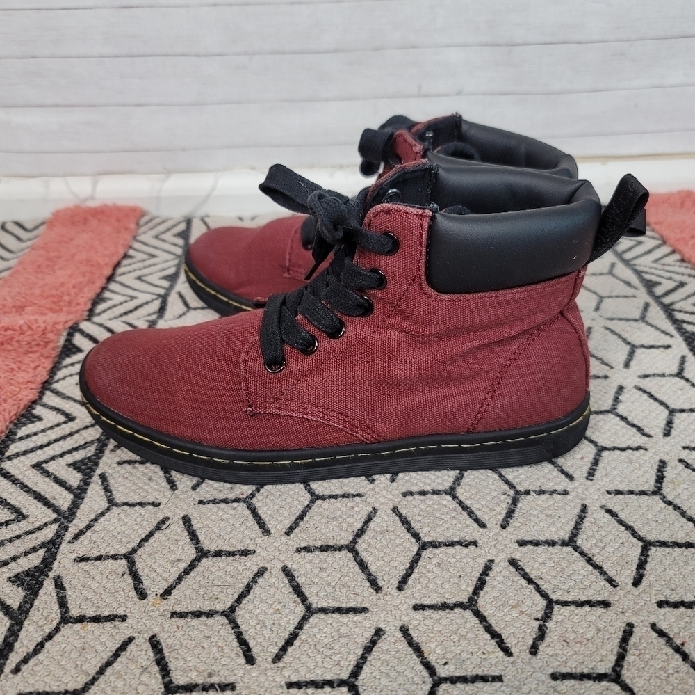 Dr. Martens Burgundy Combat Boots - Picture 3 of 15
